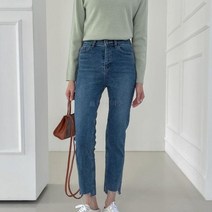 브이와이 VY 여자 언발컷팅 데님 슬림 편한 H라인 진 청바지