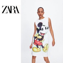 프렌치 디즈니 ZARA 자라 여성 미키마우스 a라인 원피스