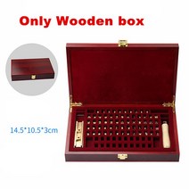 압인기 DIY 사용자 정의 로고 금속 T슬롯 모양 쉬운 스탬프 호일 구리 문자 숫자 기호 프레스, 06 Only Wooden box