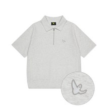 와릿이즌 엔젤 스웻 반팔 카라집업 라이트 그레이 MG2302ST42LG