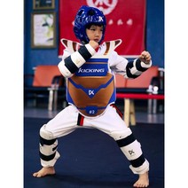 태권도 전자호구 보호 장비 세트 어린이 마스크, 1호가방포함110cm-130cm6개세트