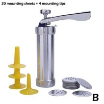 츄러스 기계 메이커 쿠키 프레스 설탕 공예 퐁당 비스킷 총 도구 케이크 압출기 장식 클레이 R8U8, with 20sheets