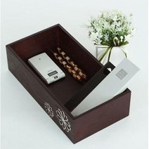 꽃문양이 그려져 천연무늬목 질감이 살아있는-Woodro House 다용도 수납함 B543-3