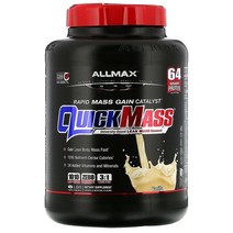 올맥스 뉴트리션 QuickMass 래피드 매스 게인 바닐라 2.72 kg 6 파운드, One Size, One Color