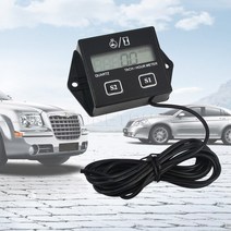 스피드건 타코메타 속도 측정기 디지털 엔진 tach hour meter lcd display inductive tachometer rpm tacho tach 게이지 스핀 자동차, 블랙