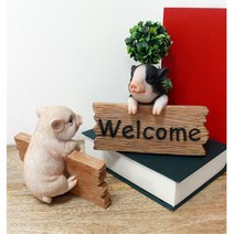 학원 가게 매장 입구 카운터 인사푯말 가게소품 현판, 핑크돼지