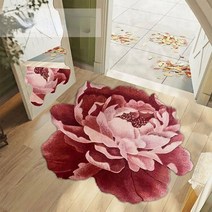 푸른 꽃 모양의 카펫 거실 소파 테이블 매트 화장실 물 흡수 미끄럼 방지 바닥 매트 침실 장식 침실 러그