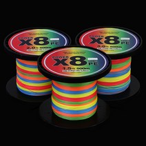 레인보우 8합사 500m 대용량 오색합사 X8 PE 바다 민물 낚시줄, 단품