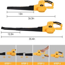 제설용송풍기 눈치우는 브로아 브로어 청소기 Dewalt 18V 20V 최대 배터리 용 무선 나뭇잎 송풍기 잔디 관, 한개옵션0