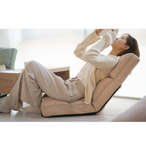 휴식용의자 푹신한 다리없는 접이식 등받이 좌식의자, 베이지