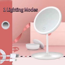 거울 led거울 남이보는내얼굴거울 좌우반전거울 메이크업 LED 드레서 램프데스크탑 화장대 원형 화장품 사진 조명작은, 01 1 white light white