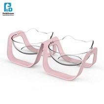 2구 핑크 아기 고양이 각도조절 밥그릇 반려묘용품, 상세페이지 참조