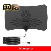 tv안테나선 kebidumei tv 안테나 4k 8k 25db 고 이득 hd tv dtv 상자 디지털 eu 플러그 3000 마일 부스터 활성 실내 공중 평면 디자인, 화염 안테나
