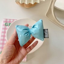 걸스코코 키치 리본 하트 쿠션스마트톡 핸드톡 하이틴 휴대폰거치대, 쿠션리본톡(블루)