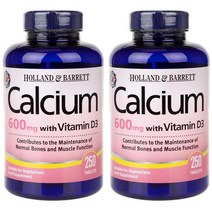 HollandBarrett 홀랜드앤바렛 칼슘 600mg 비타민D3 3ug 250정 2통
