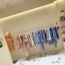 옷가게 매장 가정용 천장 와이어 파이프 행거 나무 원목 벽걸이 심플 진열대 디피 걸이, 120cm와이어 2개)