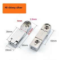 아연각관 2Pcs 아연 합금 타원형 옷장 레일 브래킷 벽 마운트 16 mm 교수형 막대 끝 튜브 파이프 지원, [04] NO8