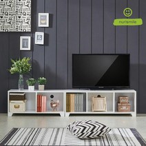 거실장 1000 오픈 수납 3칸 TV다이 심플 인테리어, 화이트