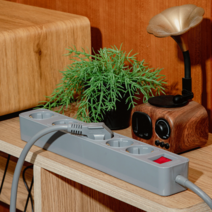 필립스 올그레이컬러탭 4000W 고용량멀티탭 과부하차단 4구 5구 6구, 3M, 올그레이 6구, 1개