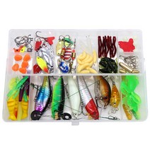 가벼운민물낚시대 바다낚시대 낚시대세트101 Pcs 낚시 태클 키트 루어 세트 낚시 막대 후크 스피너 스위블, 01 MULTI