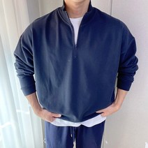 위드제스트 남자 어깨넓어보이는 하프집업 맨투맨
