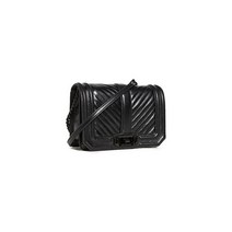 Rebecca Minkoff 여성용 쉐브론 퀼트 스몰 러브 크로스 바디 백 블랙. One Size
