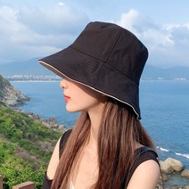 심플 여성모자 벙거지 양면 챙넓은 버킷햇