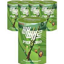 롯데 Pepero 녹차 빼빼로 하남그린티 운동회 초등학생 편의점 간식 탕비실 사무실 등산 막대과자 132g, 5개