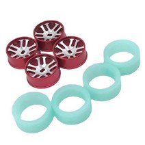 Wltoys 284131 K969 K979 K989 P929 미니 Z 미니 Q 128 RC 자동차 업 그레 이드 부품에 대 한 8Pcs 밤 형광 타이어 휠 타이어, [4] Grey