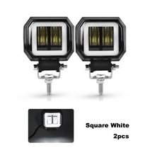 led 초강력 사냥용 써치라이트 후레쉬 NLpearl-12V 24V 방수 LED 바 오프로드 20W 작업등 6D 천사 눈 라이트 SUV ATV 트럭 보트 4x4 오토바이용, 2pcs 스퀘어 화이트