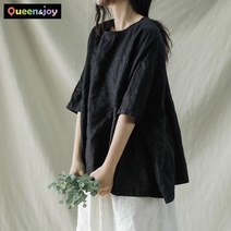 퀸앤조이 린넨의 계절 박시한 썸머 블라우스