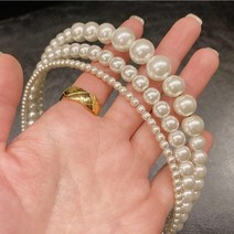 모란코 여성스러운 진주 머리띠 귀안아픈 머리띠