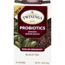 트와이닝 프로바이오틱 잉글리쉬 브렉퍼스트 블랙 티 18개입, 45g, 1개