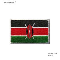 고주파실링기 AHYONNIEX 1 PC 아프리카 국가 가나 나이지리아 이집트 튀니지 알제리 자수 깃발 패치 전술 사기 헝겊 스티커 배지 DIY, [13] Kenya