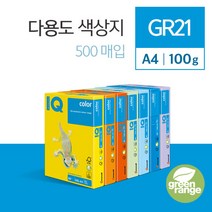 IQ 다용도 색상지 (GR 21) A4/100g (500매)