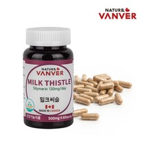 네이처밴버 밀크씨슬 간영양제 실리마린 아티초크 엉겅퀴 민들레 뿌리 분말 콜린 밀크시슬 효능 복용법 추천, 5병, 60캡슐