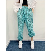 (인기)재입고 양포켓 스트링 포인트 레오파드 호피 밴딩 조거 팬츠(4col)