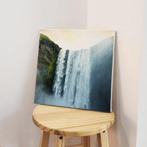 캔버스천데코사각액자30×30_일출과폭포