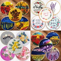 고급스런 프랑스자수 키트/ 아기자기 귀여운 이지자수, cn55_레드리스/수틀미포함(20cm)