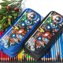 디즈니 마블 캐릭터 필통 모음 캐릭터필통 천필통 패브릭필통 겨울왕국 프린세스 공주 스파이더맨 어벤져스 공룡 필통, 028_어벤져스 블랙, 1개