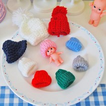 인형용 미니 뜨개 벙거지 모자, (7)벙거지모자 1개