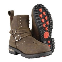 밀워키 Leather MBL9306 여성용 브라운 더블 스트랩 방수 가죽 부츠 - 265mm [미국 직배송], 9.5, Brown