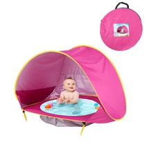 텐트브랜드 한강 백팩킹 장박 겨울용 가성비 텐트 해변 방수 팝업 태양 천막 uv-protecting sunshelter with pool kid 야외 캠핑 양산 해변, 로즈 레드