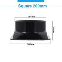 덕트 75-300mm ABS 플랜지 덕트 팬 호스 커넥터 주방 후드 환기 파이프 용 공기 어댑터 배기구 연결, 07 Square 200mm