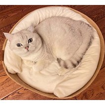 고양이 매트 하우스 애완 동물 침대 개집 개 100% 수제 대나무 직조 4 계절 아늑한 둥지 이동식 쿠션 침낭, 02 High Quality_01 32cmx32cm