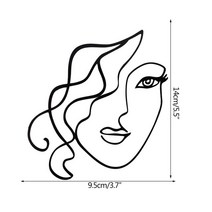 케잌 토퍼 픽 크리스마스 아크릴 미니멀리스트 아트 레이디 얼굴 케이크 토퍼 블랙 골드 추상 여자 아이, 04 C04