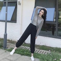 여름 정장 여성 2022 새로운 여성 선 스크린 그물 레드 패션 학생 여성 캐주얼 느슨한 할란 팬츠 3 피스, 밝은 회색 세 조각, M 100-115