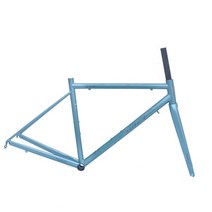 HandW 크롬 몰리브덴 스틸 700C 자전거 프레임 로드 탄소 프론트 포크 자갈 CR-MO 4135 Roadbike Frameset, 02 blue_01 47cm