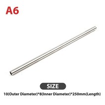스텐주름관 1pc 250mm 304 스테인레스 스틸 모세관 튜브 외경 8mm 6mm ID OD 10mm 4mm 3mm 2.5mm, [06] 10x8x250mm