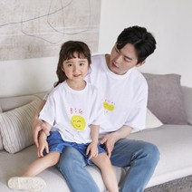 국내생산 웃어요 반팔 아빠와아기 21B07MK/패밀리룩 가족사진의상